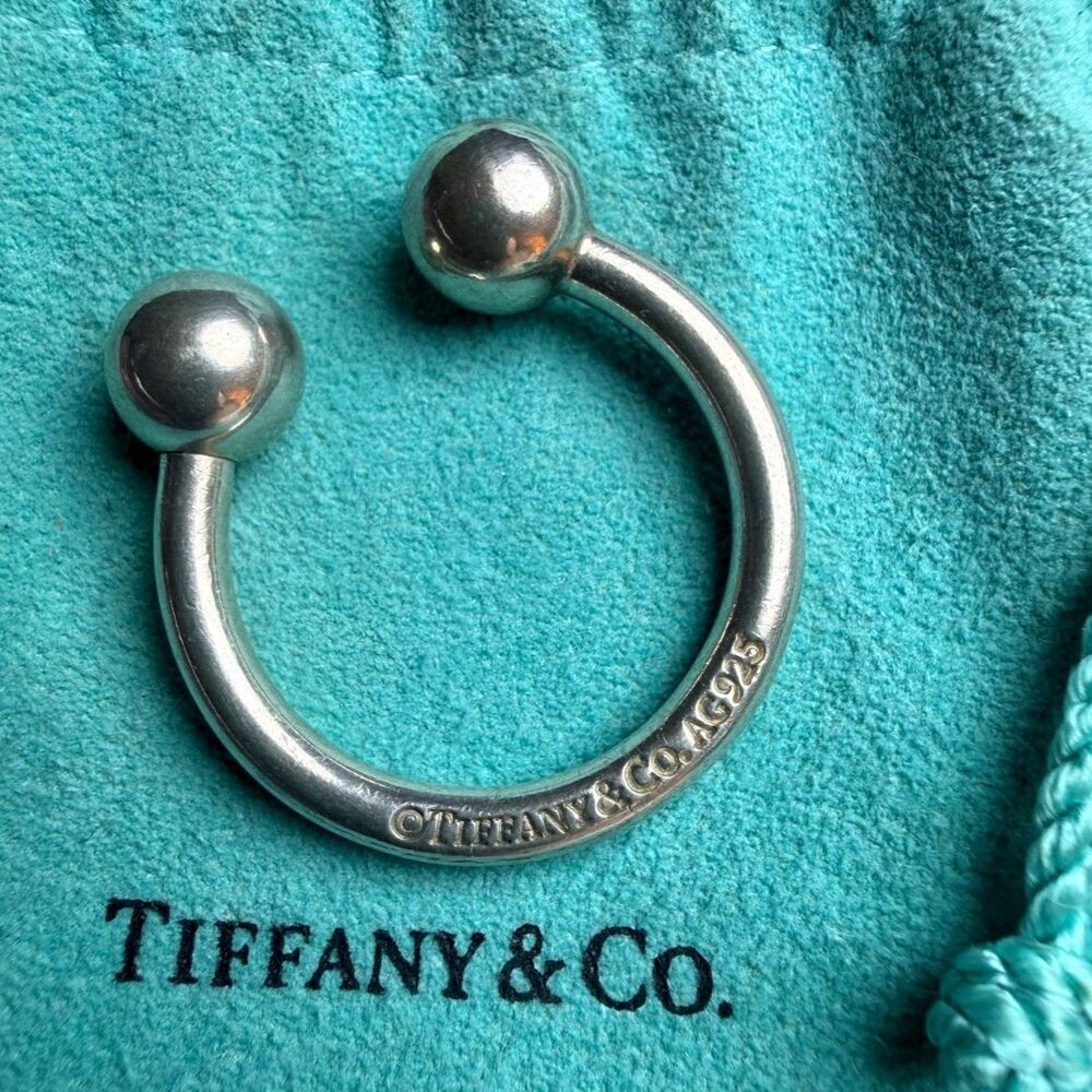 Tiffany & Co. Sterling Silver Horseshoe Key Ring Keychain 925